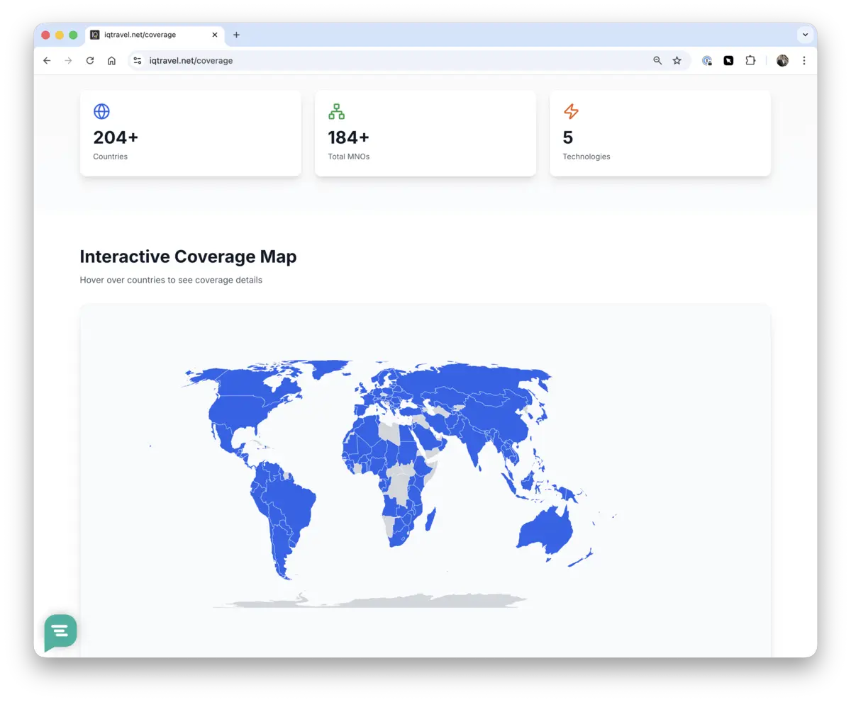 Coverage - Interactive map and per-country detail